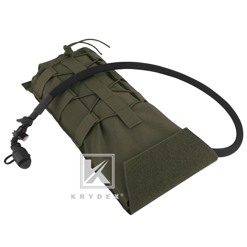 KRYDEX Tactical Hydration Carrier MOLLE Backpack with Modular 3L Water Bladder Ranger Green