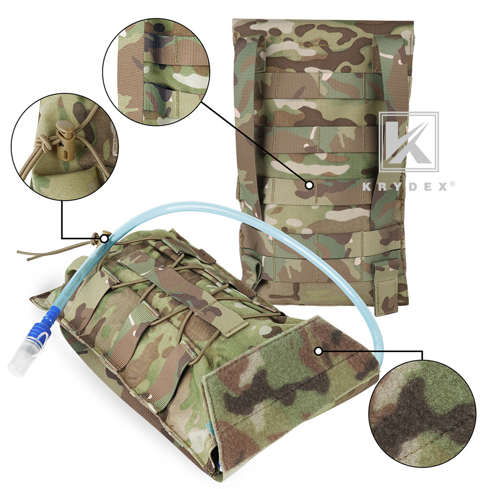 KRYDEX Tactical Hydration Carrier MOLLE Pack with Modular 50 oz Water Bladder