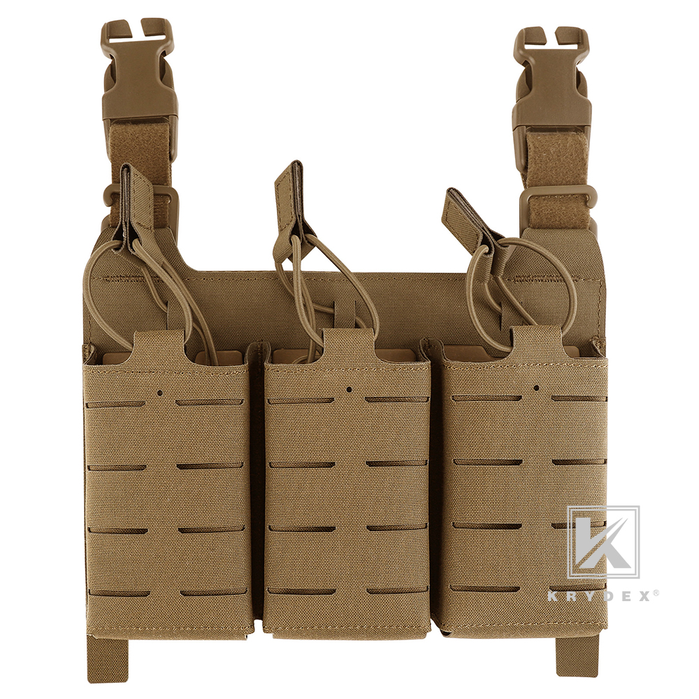 KRYDEX Tactical KTAR Front Flap 5.56 Triple Mag Pouch Placard for Plate Carrier Coyote Brown