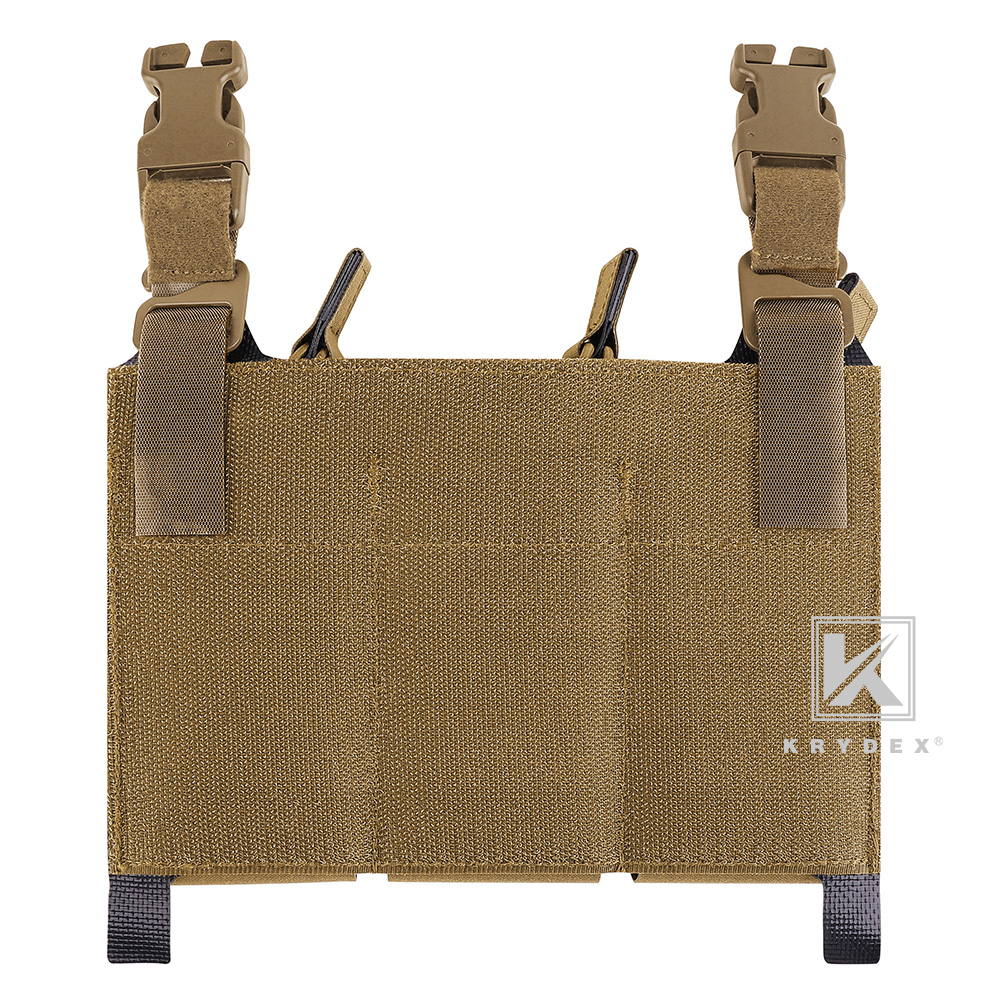 KRYDEX Tactical KTAR Front Flap 5.56 Triple Mag Pouch Placard for Plate Carrier Coyote Brown