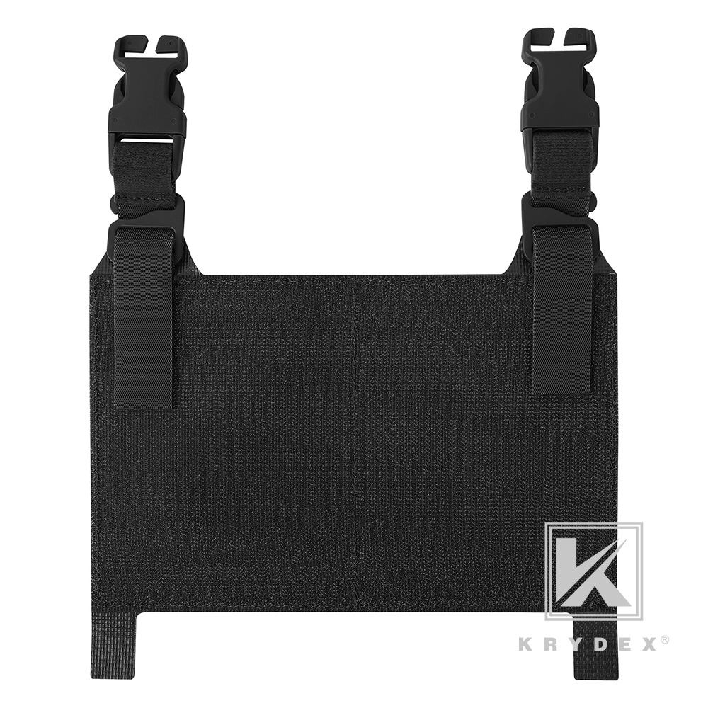 KRYDEX Tactical Laser Cut MOLLE Panel Front Flap Placard For Vest Plate Carrier Black
